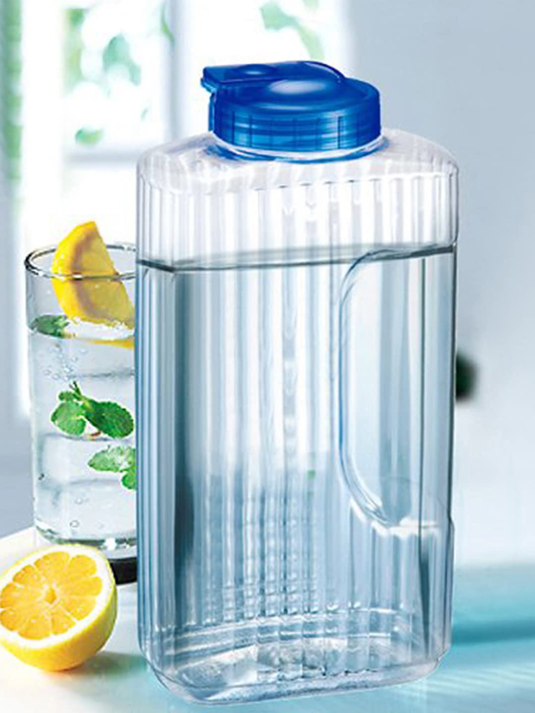 

Lock & Lock Transparent & Blue Water Bottle 2.1 L