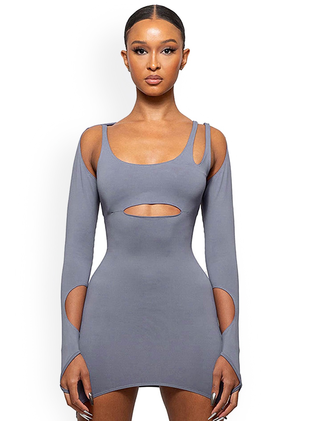 

LULU & SKY Cut-Out Bodycon Dress With Detachable Sleeves, Blue
