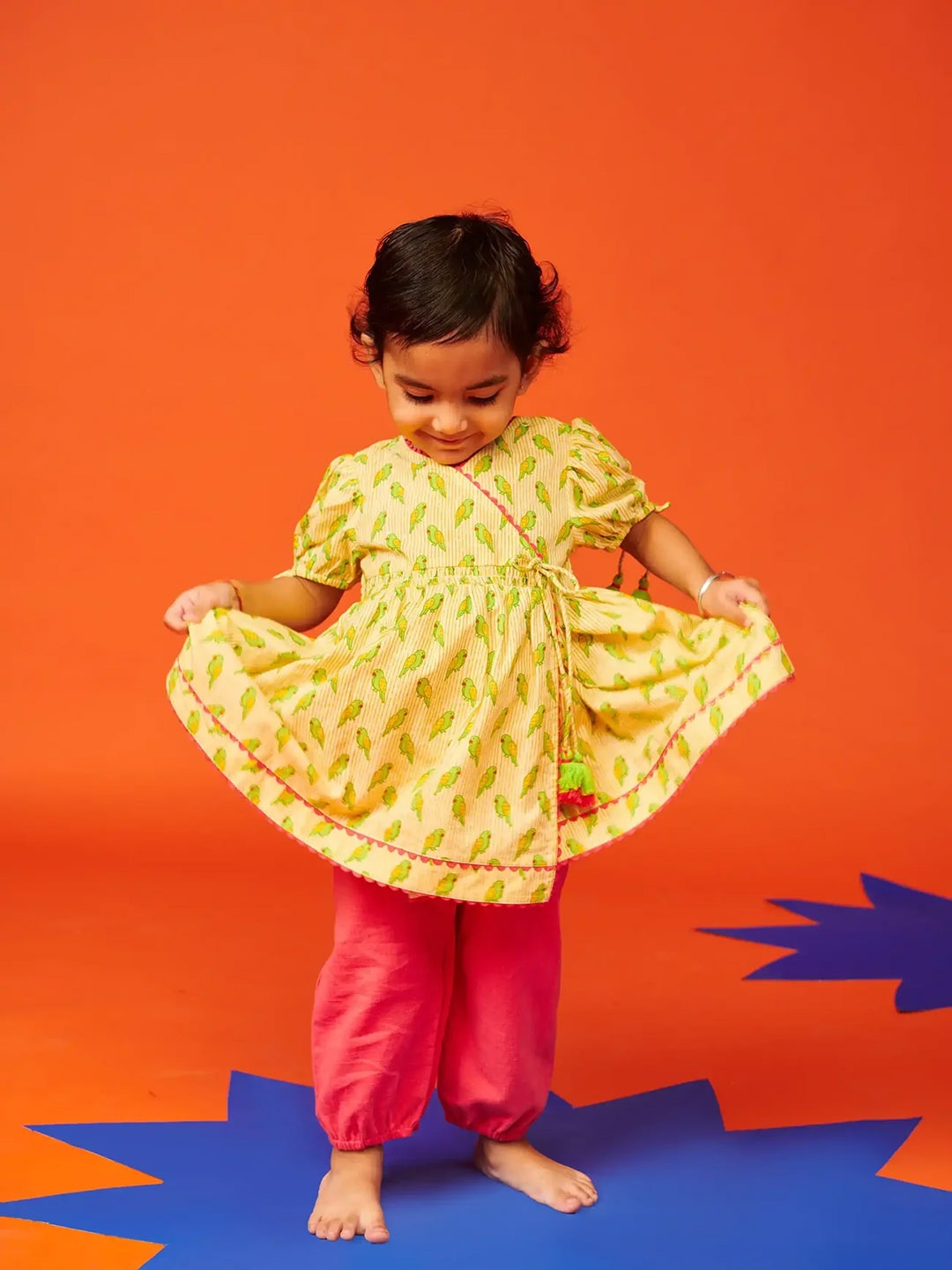 

Somersault Infant Girls Printed Kurta & Trouser, Green