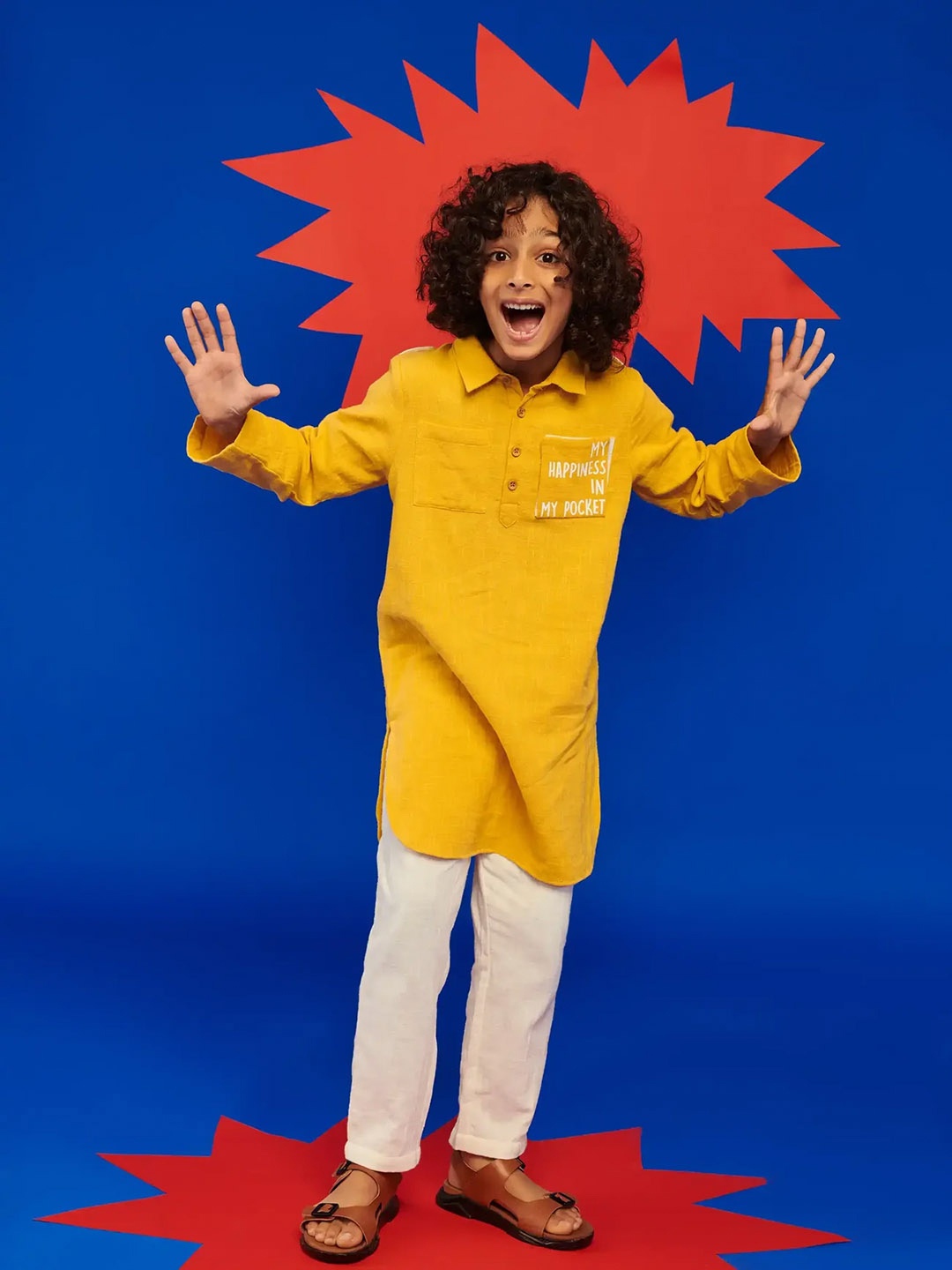 

Somersault Boys Regular Pure Cotton Kurta With Pyjamas, Mustard