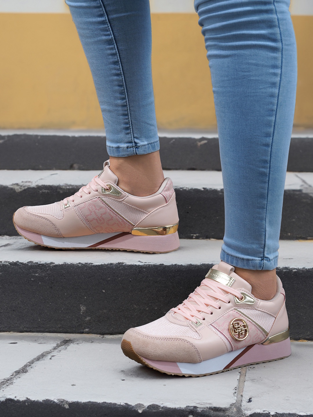 

U.S. Polo Assn. Women STELLA Printed Embellished Suede Comfort Insole Sneakers, Pink