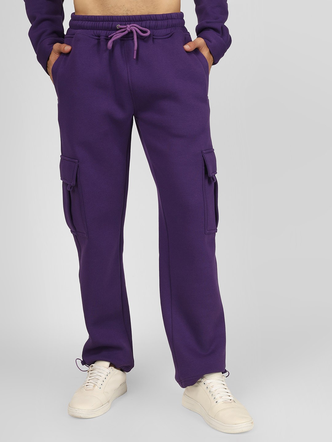 

WEARDUDS Men Relaxed Mid-Rise Cargos, Purple