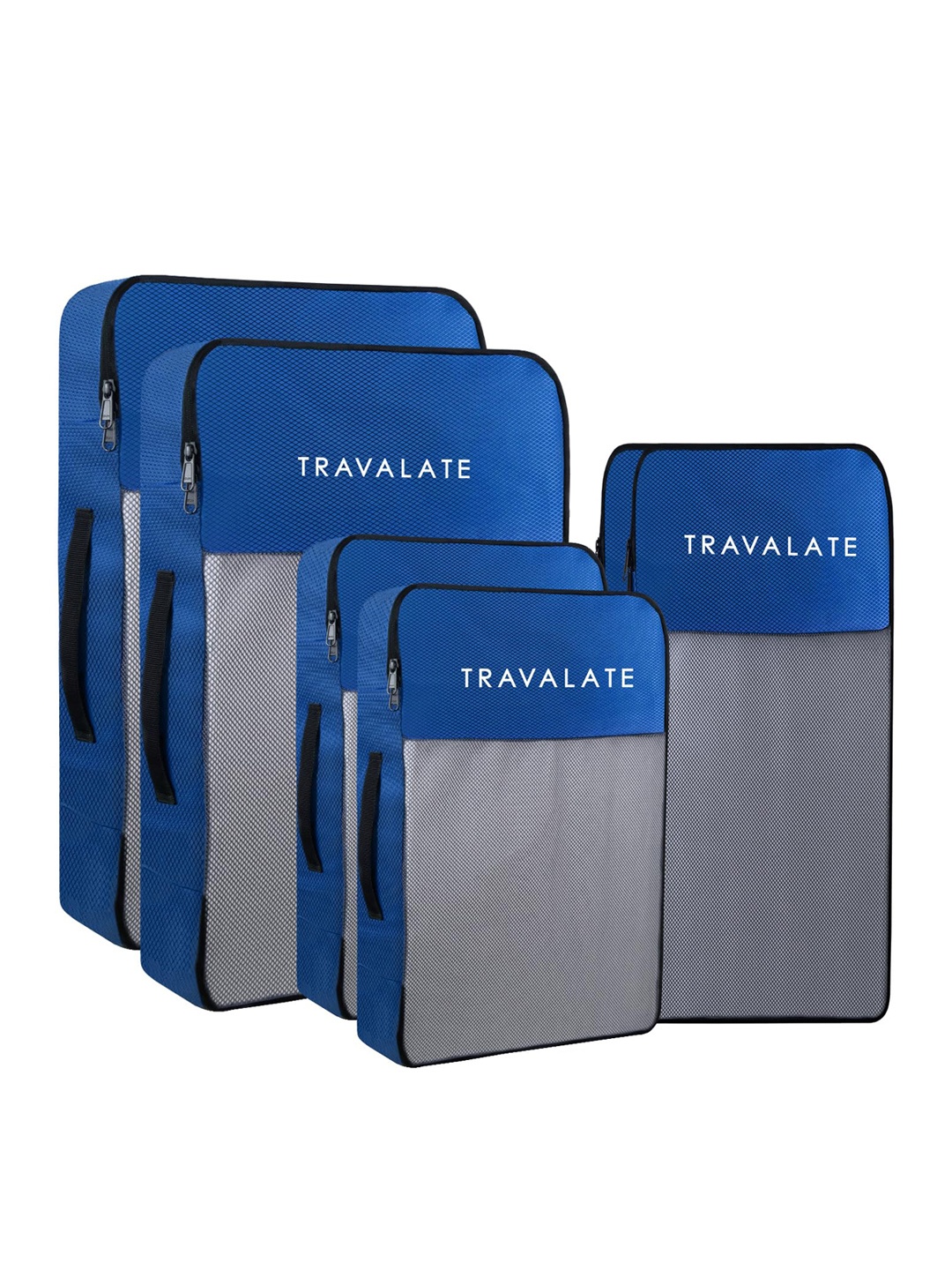 

TRAVALATE Navy Blue & Grey 6 Pieces Colour Blocked Water Resistant Travel Organisers