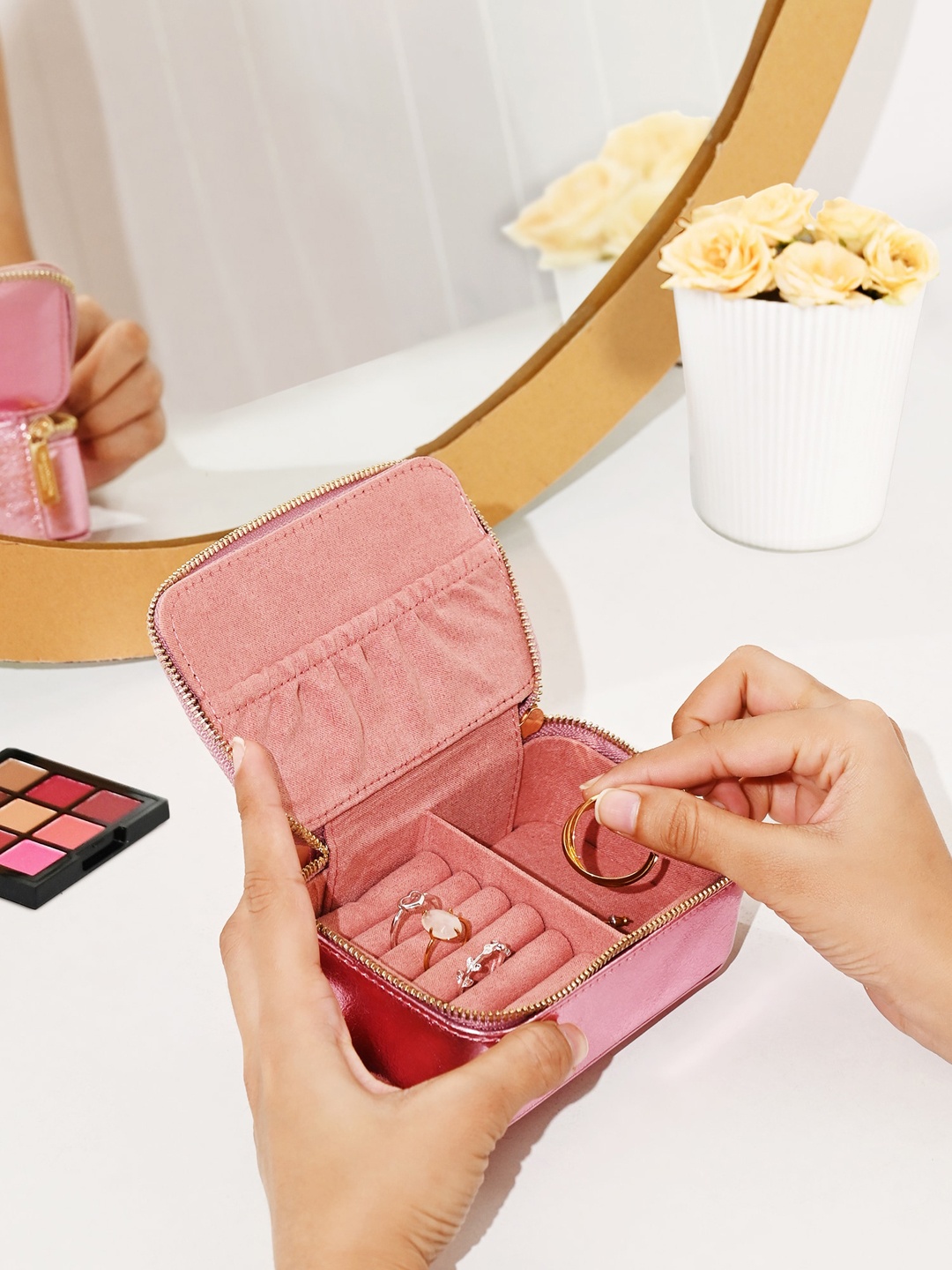 

ACCESSORIZE LONDON Women Clear Pouch Travel Set, Pink