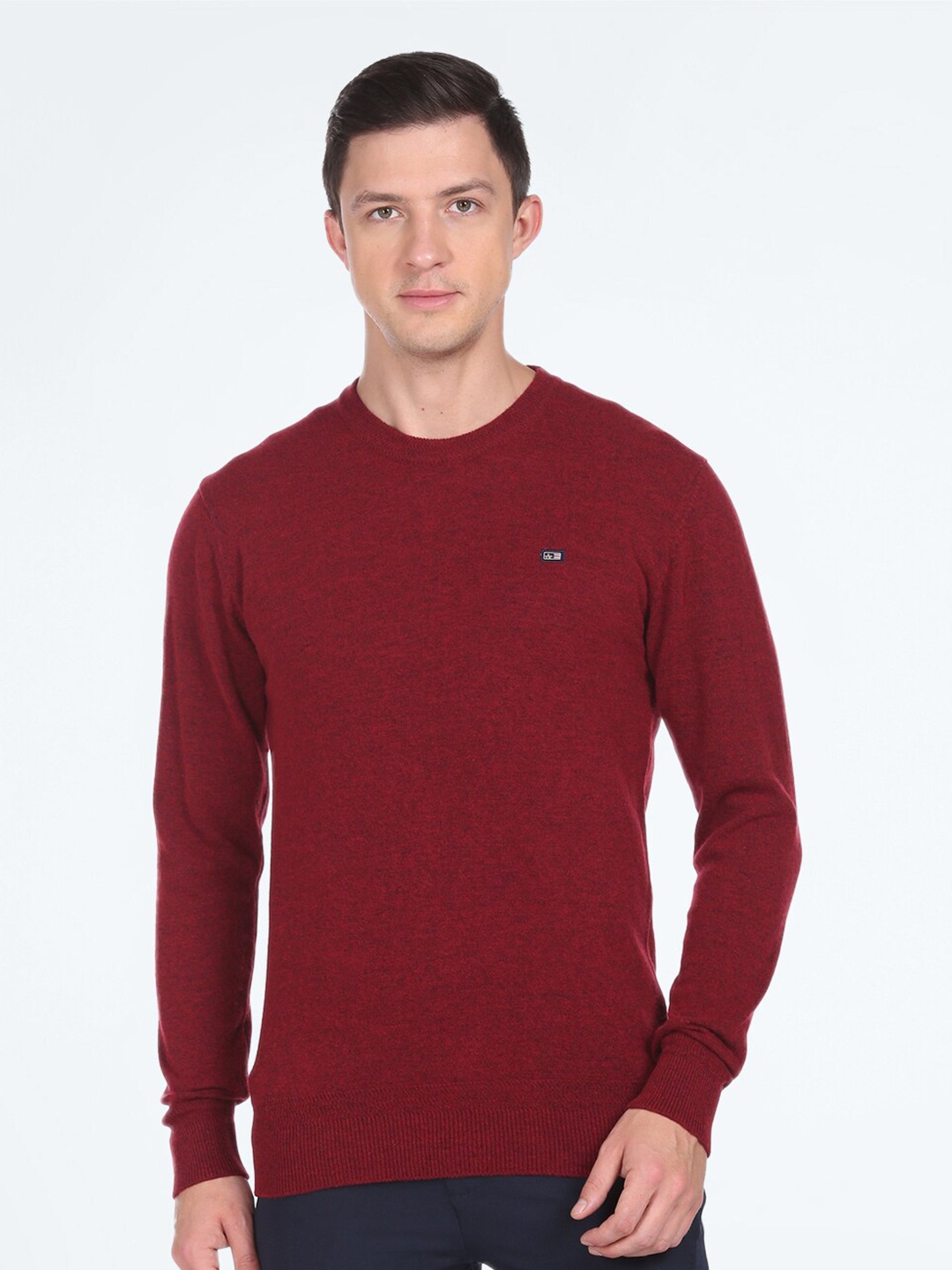 

Arrow Sport Round Neck Long Sleeves Pullover Sweater, Red