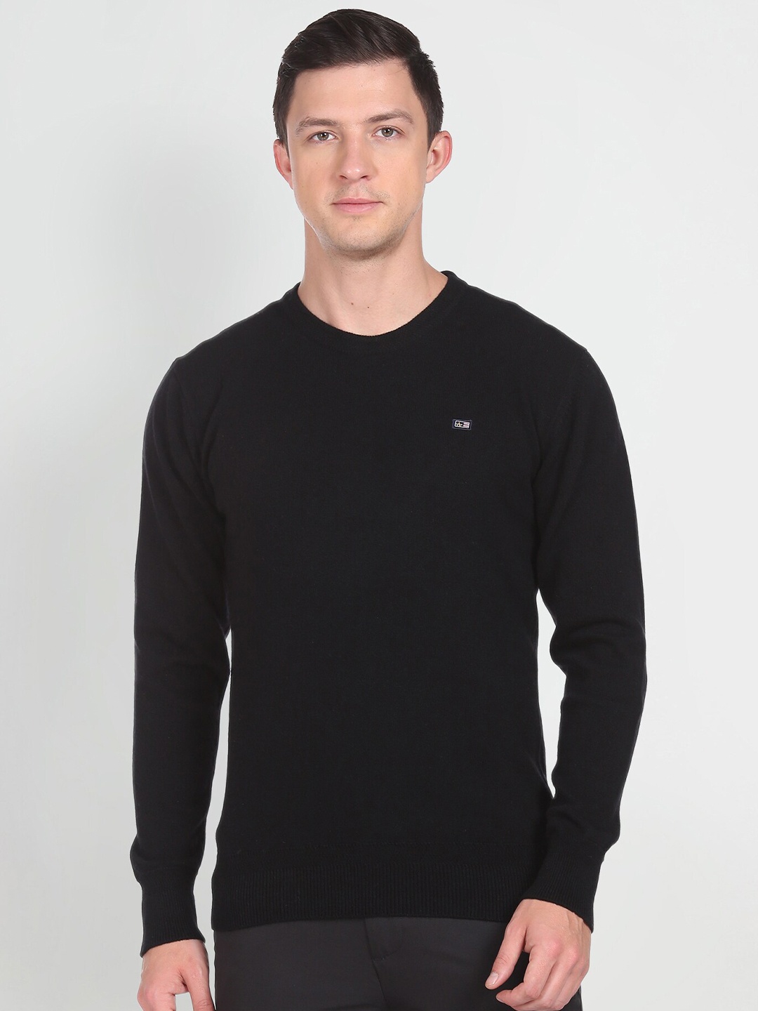 

Arrow Sport Round Neck Long Sleeves Pullover Sweater, Black