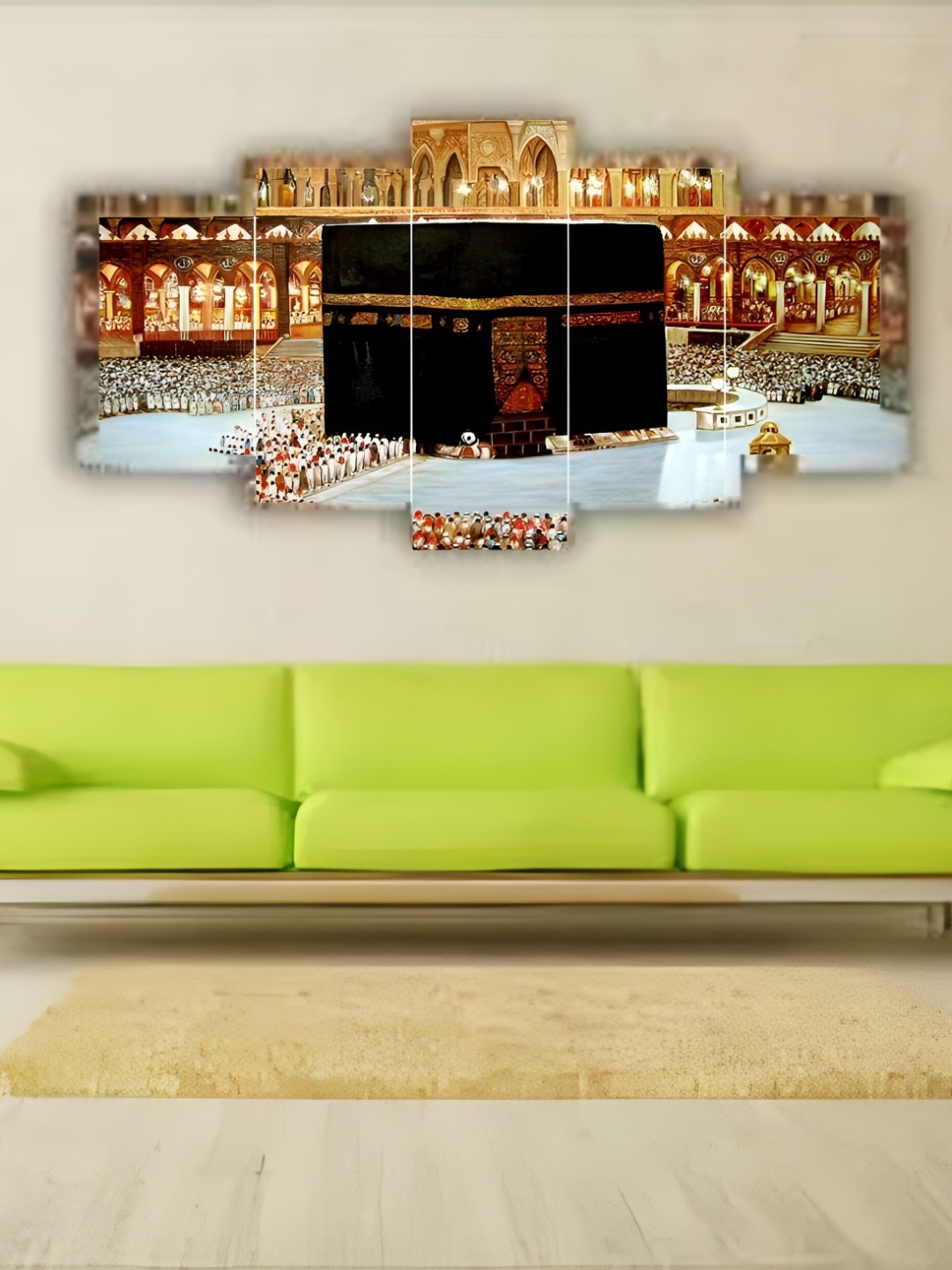 

CHRONIKLE Black & Gold Toned 5 Pieces Wooden Religious Painting Wall Arts