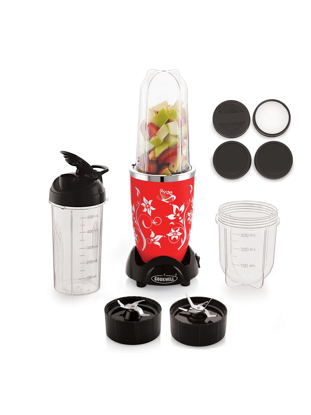 

COOKWELL Red Nutri Red 3 Jars & 2 Blades 500W