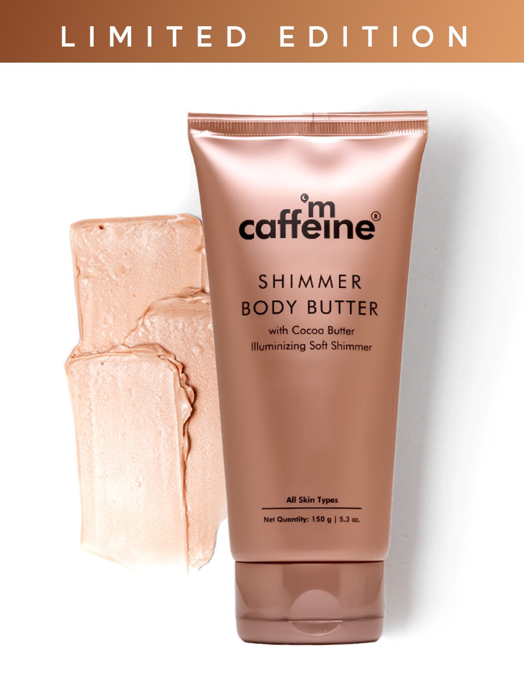 

MCaffeine Shimmer Body Butter with Cocoa & Shea Butter - 150 g, Gold