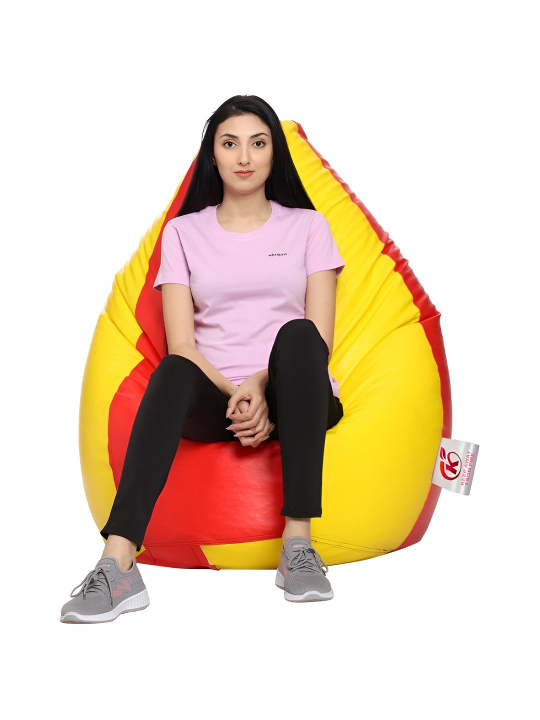 

Coaster Shine Yellow Red Colourblocked 3 XL Body Bean Bag Cover