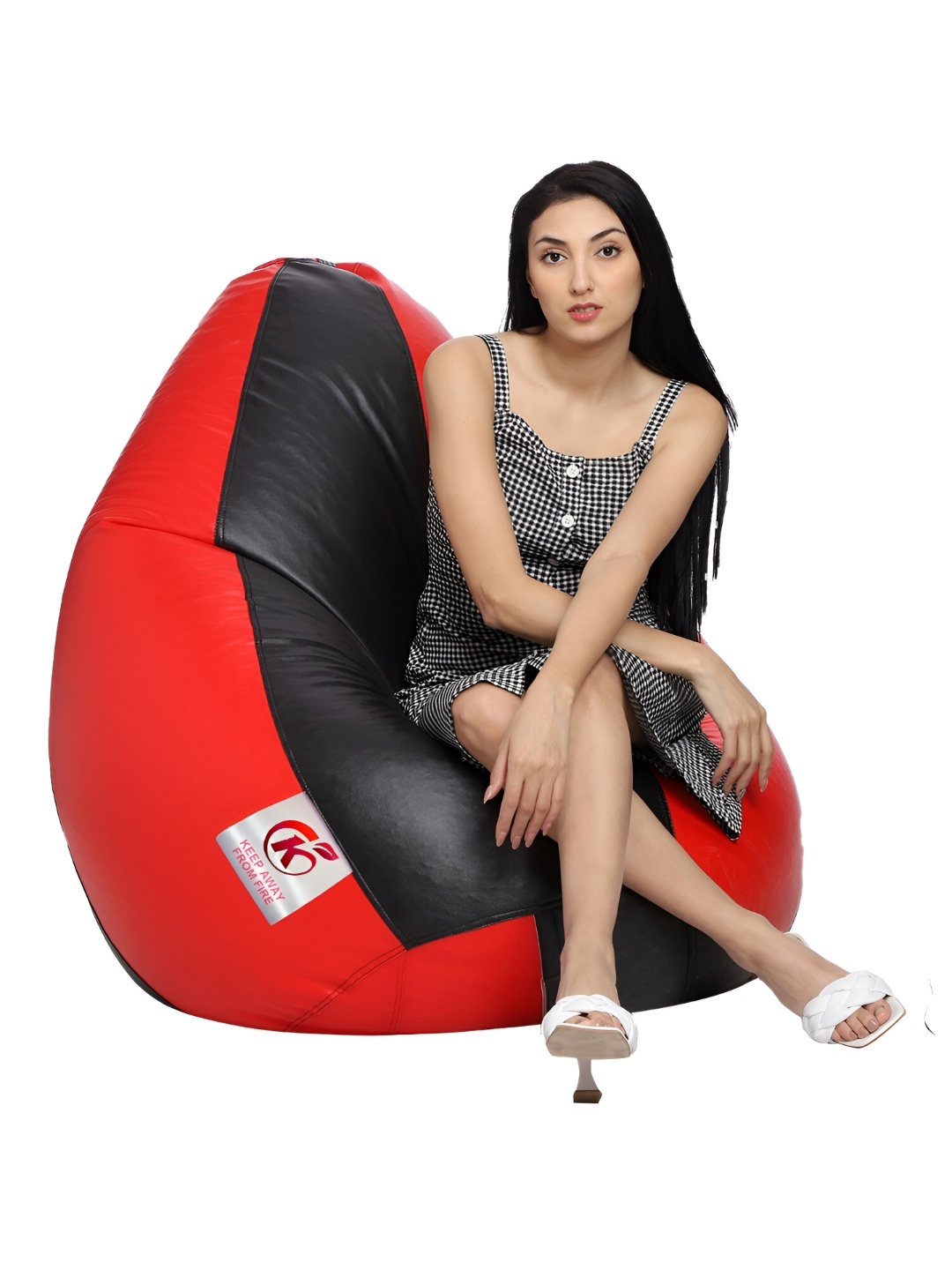 

Coaster Shine Black Red Colourblocked 3 XL Body Bean Bag Cover