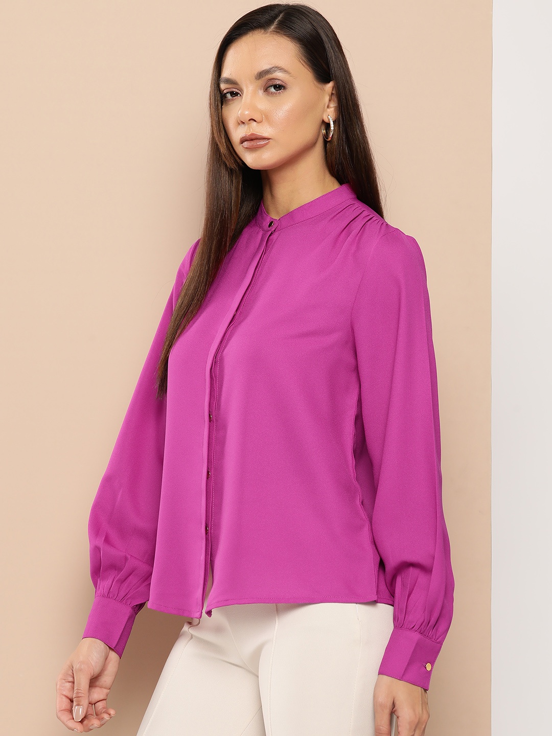 

her by invictus Opaque Formal Shirt, Magenta