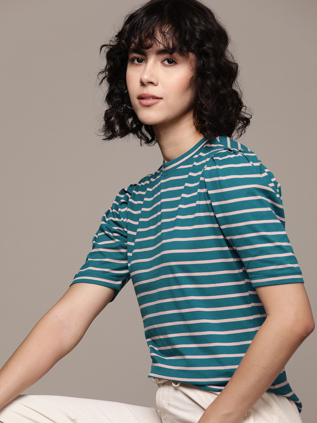 

The Roadster Lifestyle Co. Striped Top, Navy blue