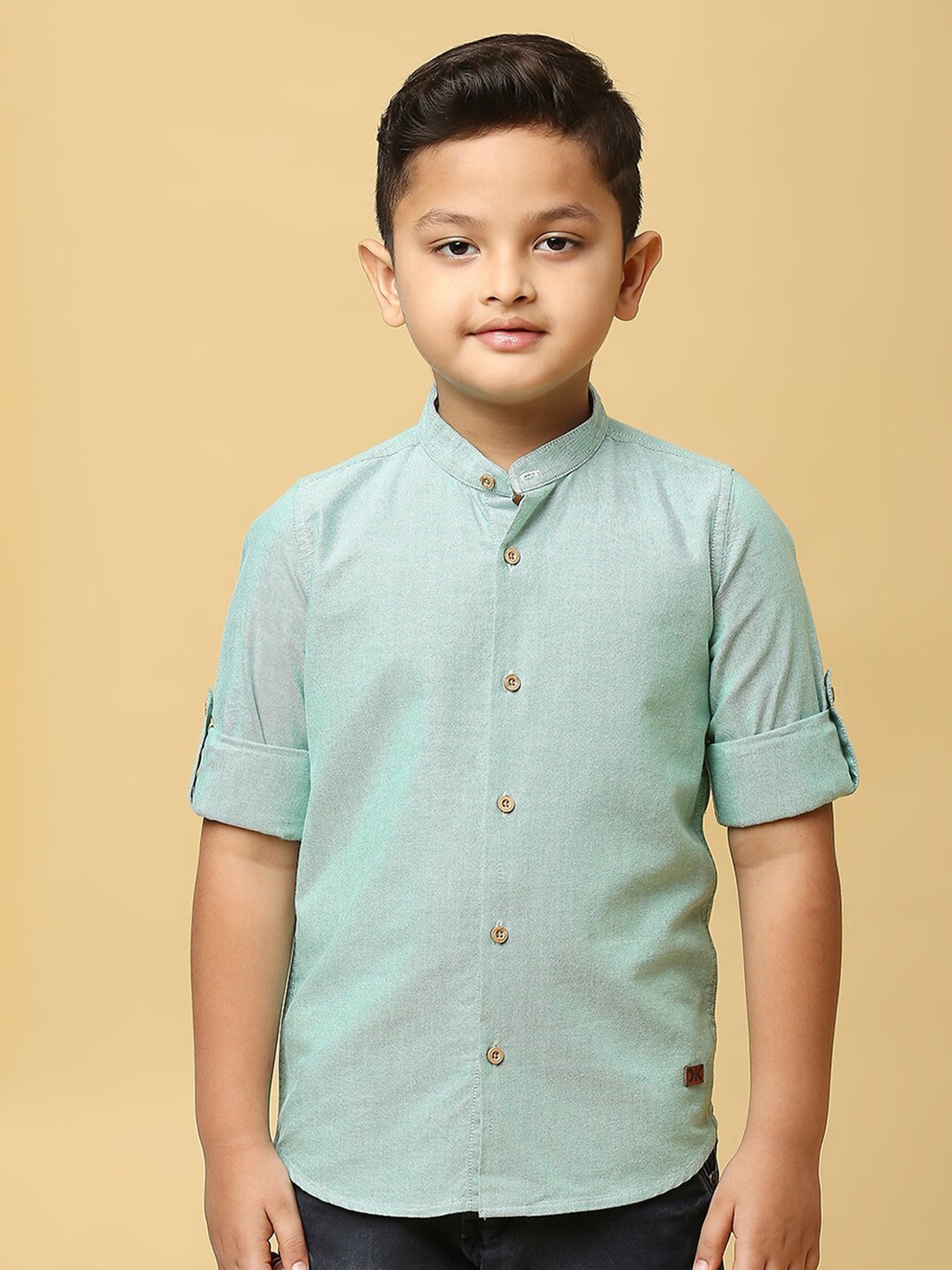 

Killer Boys Smart Oxford Roll-Up Sleeves Organic Cotton Casual Shirt, Sea green