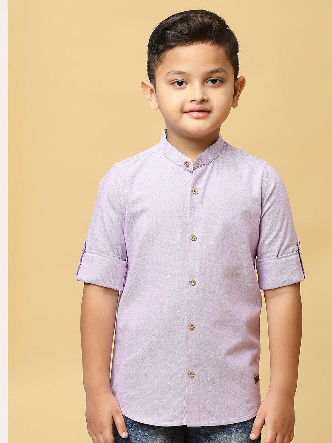 

Killer Boys Smart Oxford Roll-Up Sleeves Organic Cotton Casual Shirt, Lavender