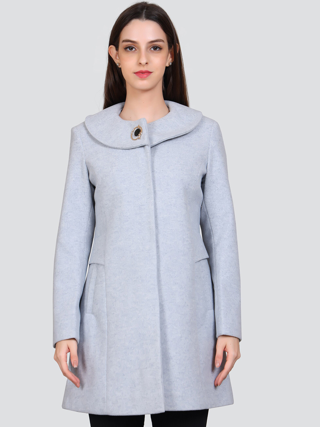 

YOUNG CLUB CLASSIC Longline Woollen Overcoat, Blue