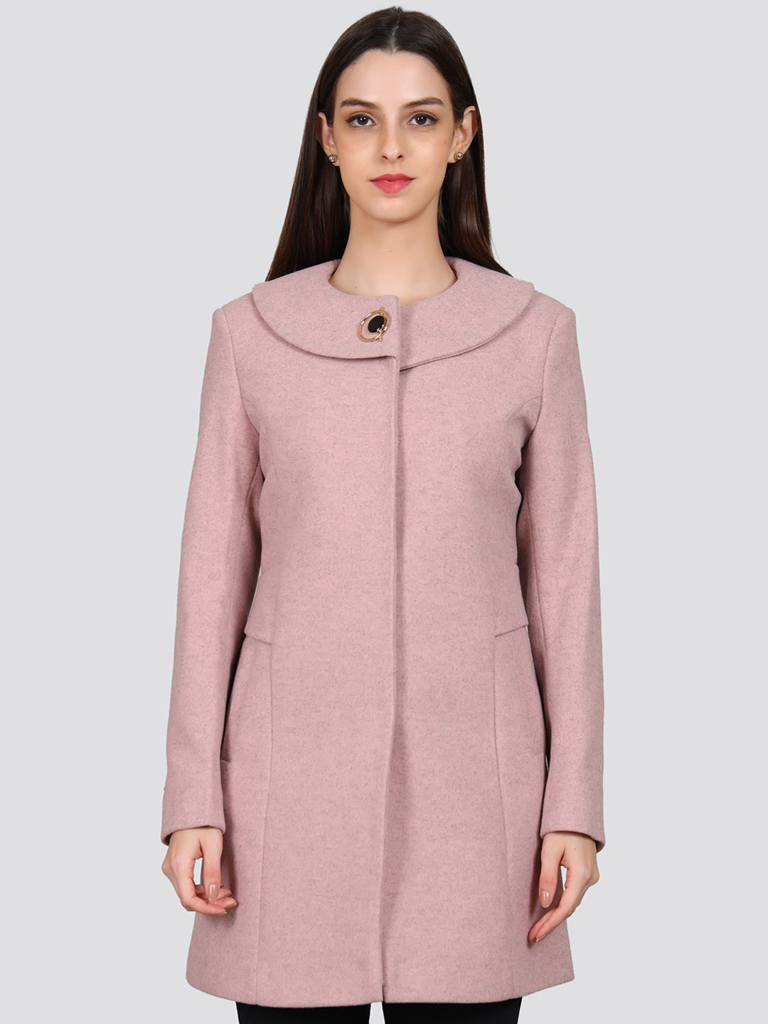 

YOUNG CLUB CLASSIC Woollen Longline Overcoat, Pink