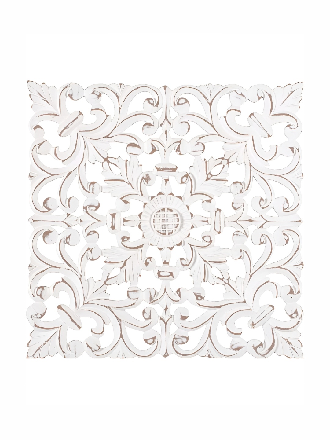 

Duadecor White 1 Piece Textured Wooden Wall Decor