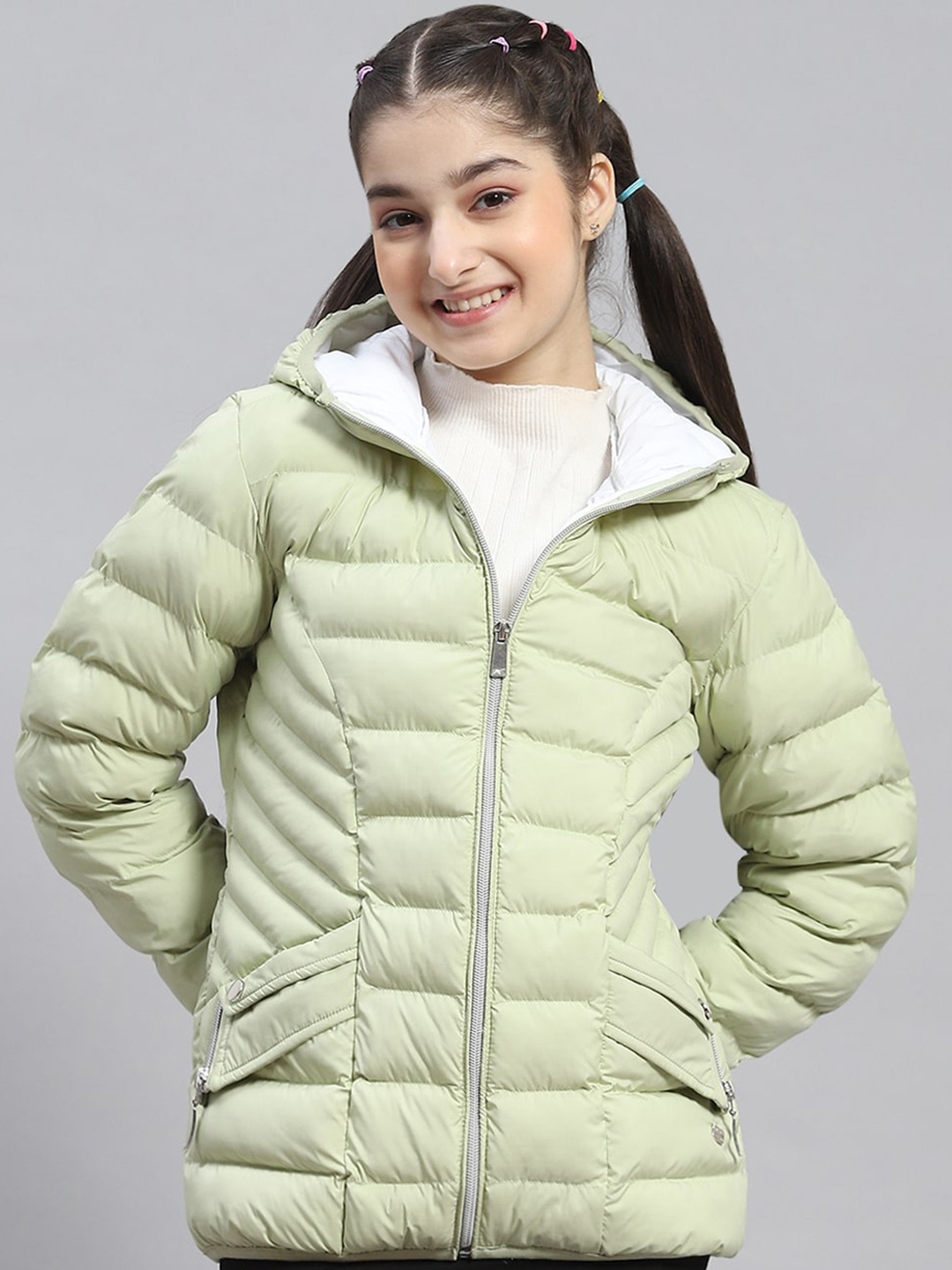 

Monte Carlo Girls Hooded Lightweight Puffer Jacket, Green