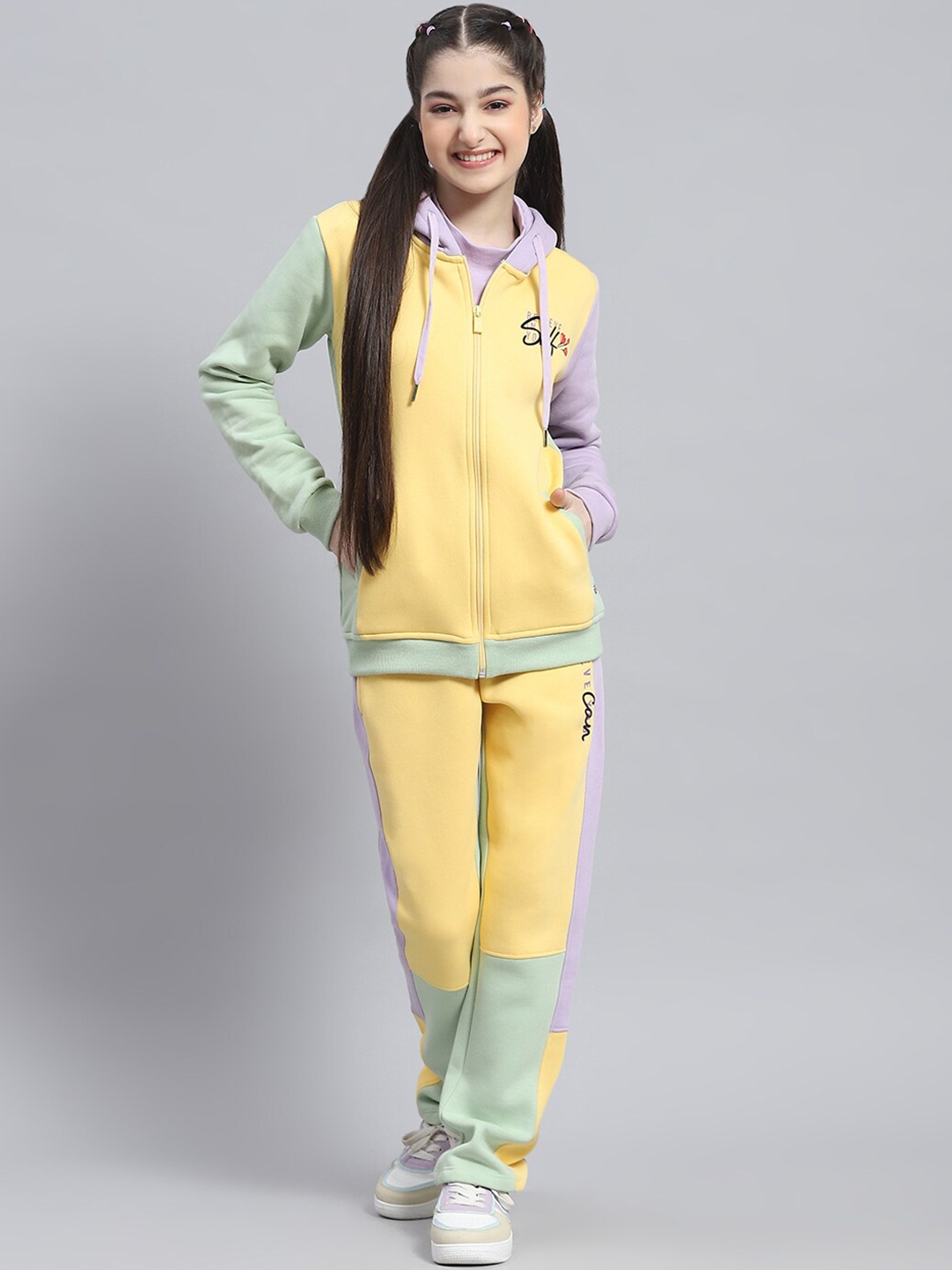 

Monte Carlo Girls Colourblocked Hooded Tracksuit, Yellow