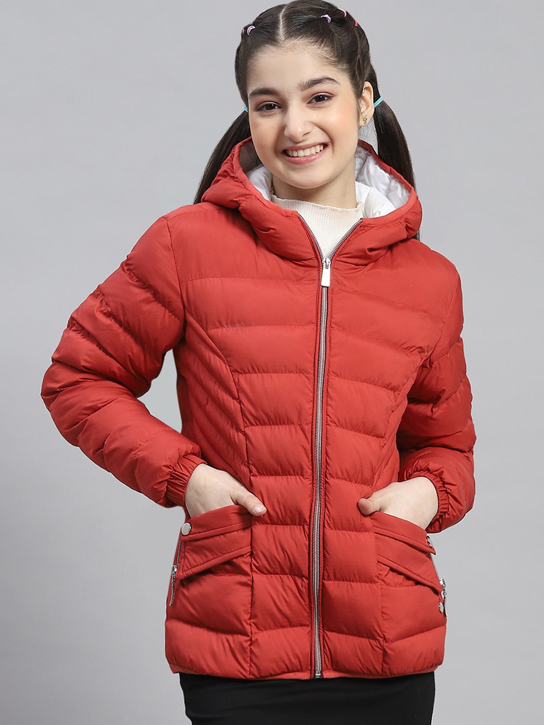 

Monte Carlo Girls Hooded Lightweight Padded Jacket, Red