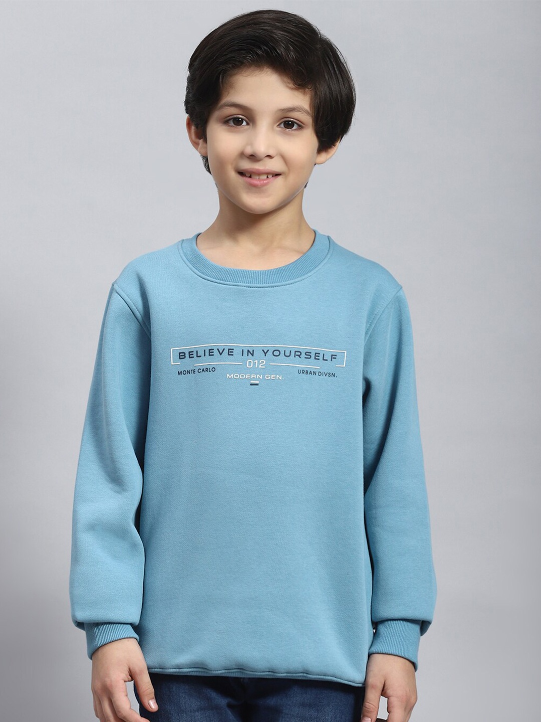 

Monte Carlo Boys Typography Printed Pullover Sweatshirt, Blue