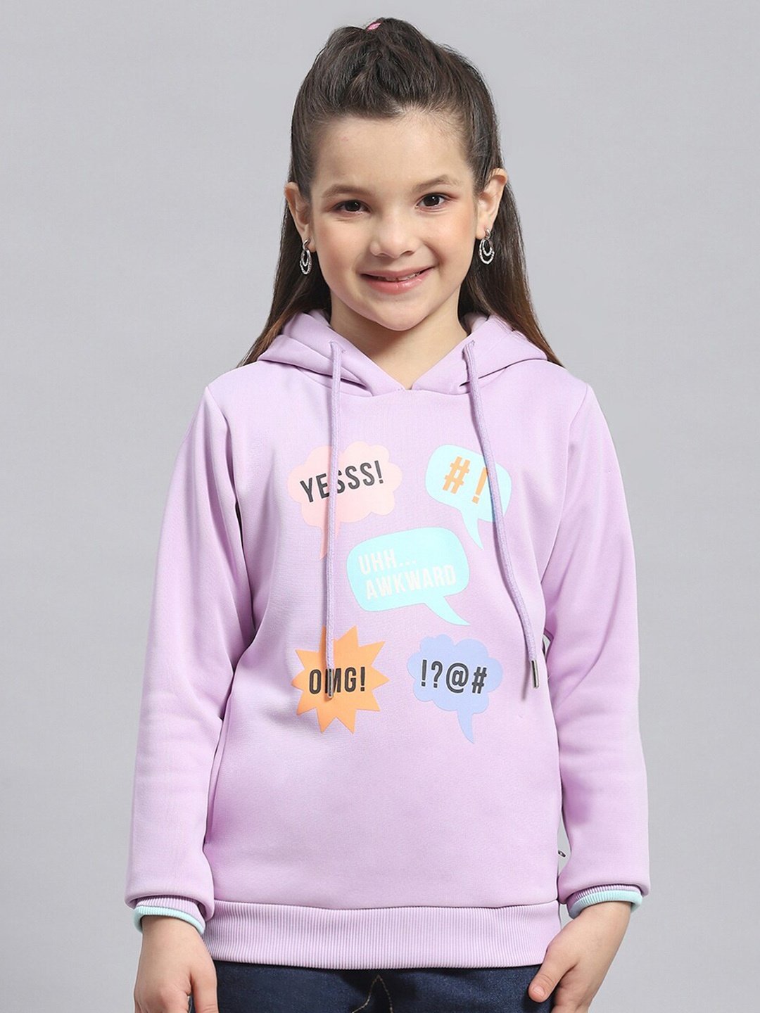 

Monte Carlo Girls Graphic Printed Hooded Pullover Sweatshirt, Purple