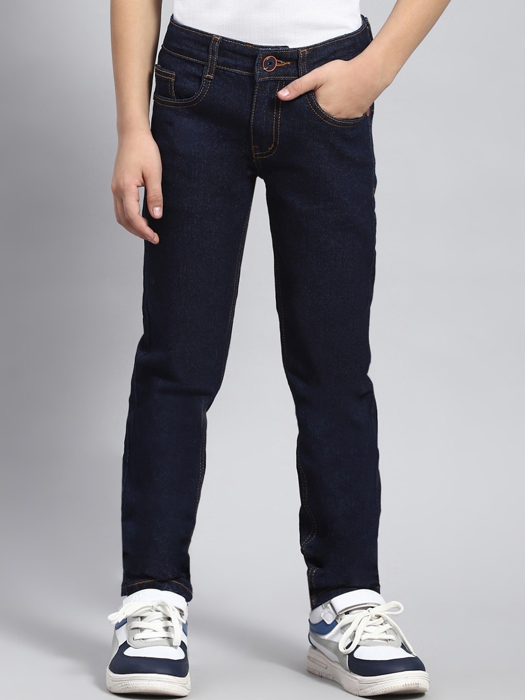 

Monte Carlo Boys Slim Fit Mid-Rise Jeans, Navy blue