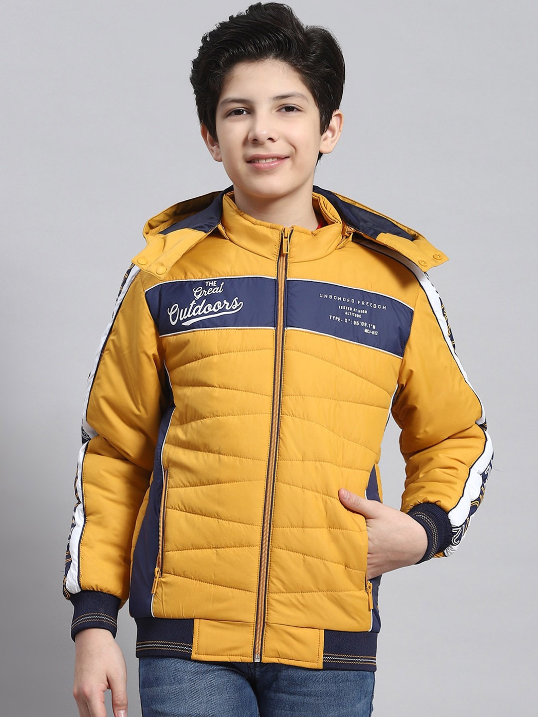 

Monte Carlo Boys Hooded Lightweight Puffer Jacket, Mustard