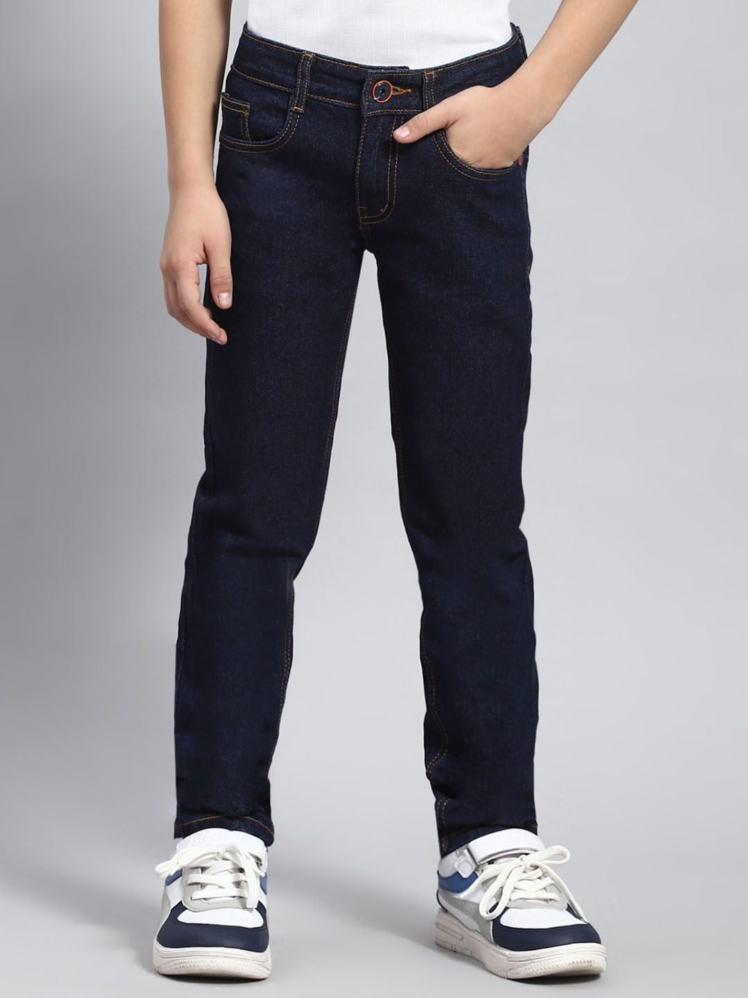 

Monte Carlo Boys Slim Fit Mid-Rise Jeans, Navy blue