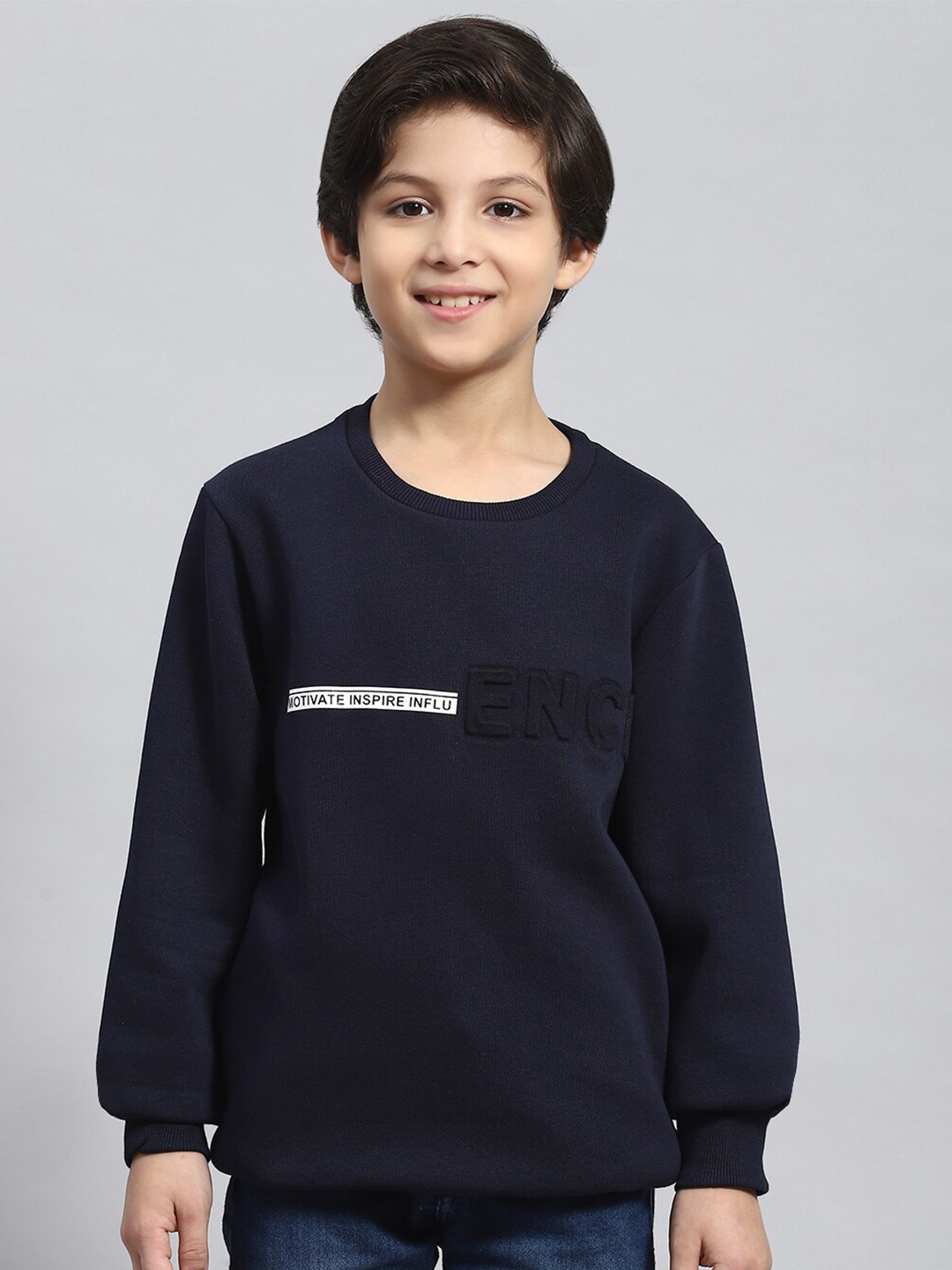 

Monte Carlo Boys Typography Printed Pullover Sweatshirt, Navy blue