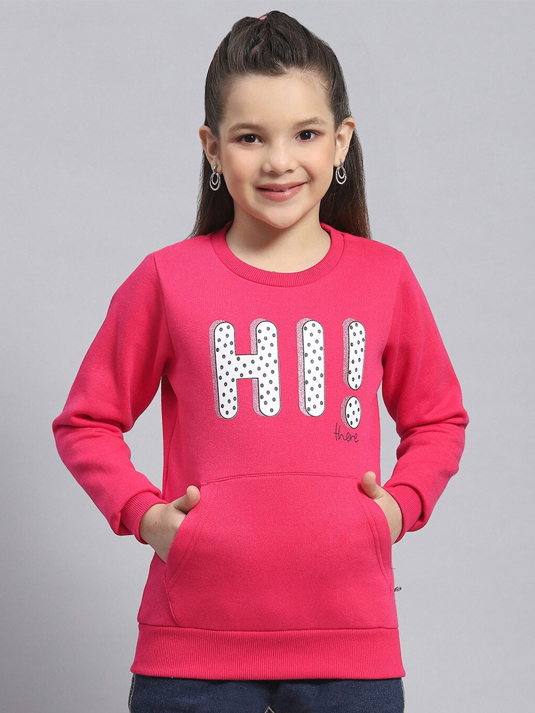 

Monte Carlo Girls Typography Printed Cotton Sweatshirt, Magenta