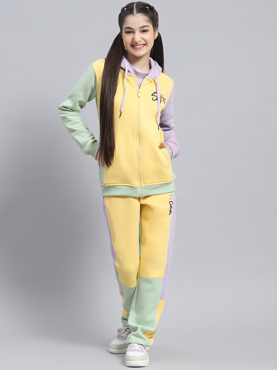 

Monte Carlo Girls Colourblocked Hooded Tracksuit, Yellow