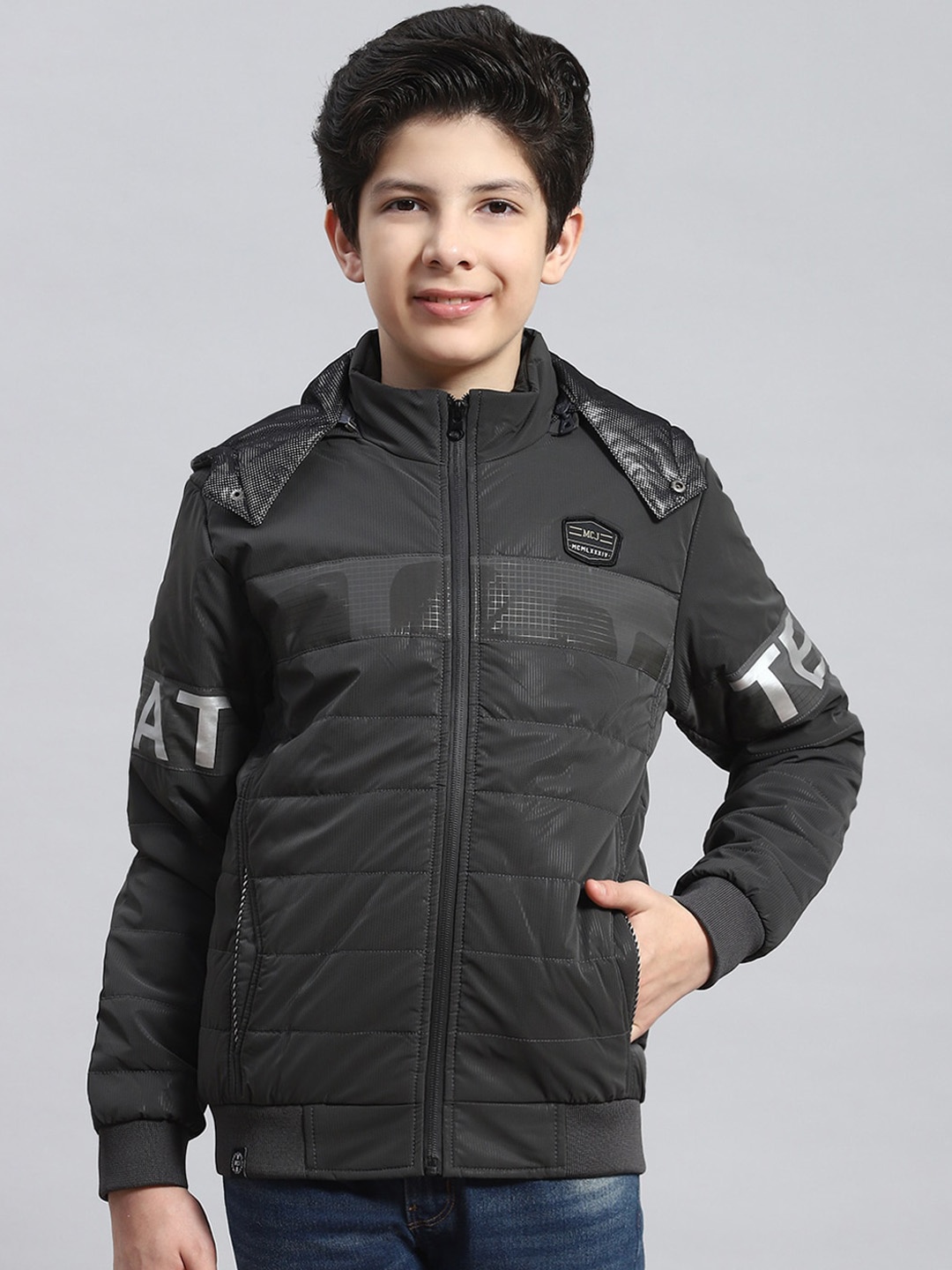 

Monte Carlo Boys Lightweight Hooded Puffer Jacket, Charcoal