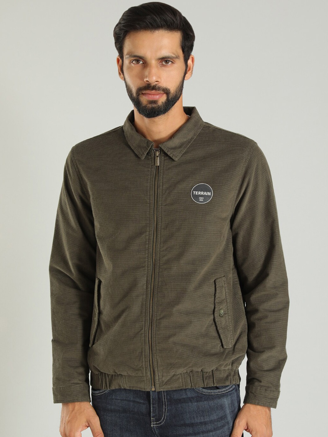 

Indian Terrain Lightweight Pure Cotton Tailored Jacket, Olive