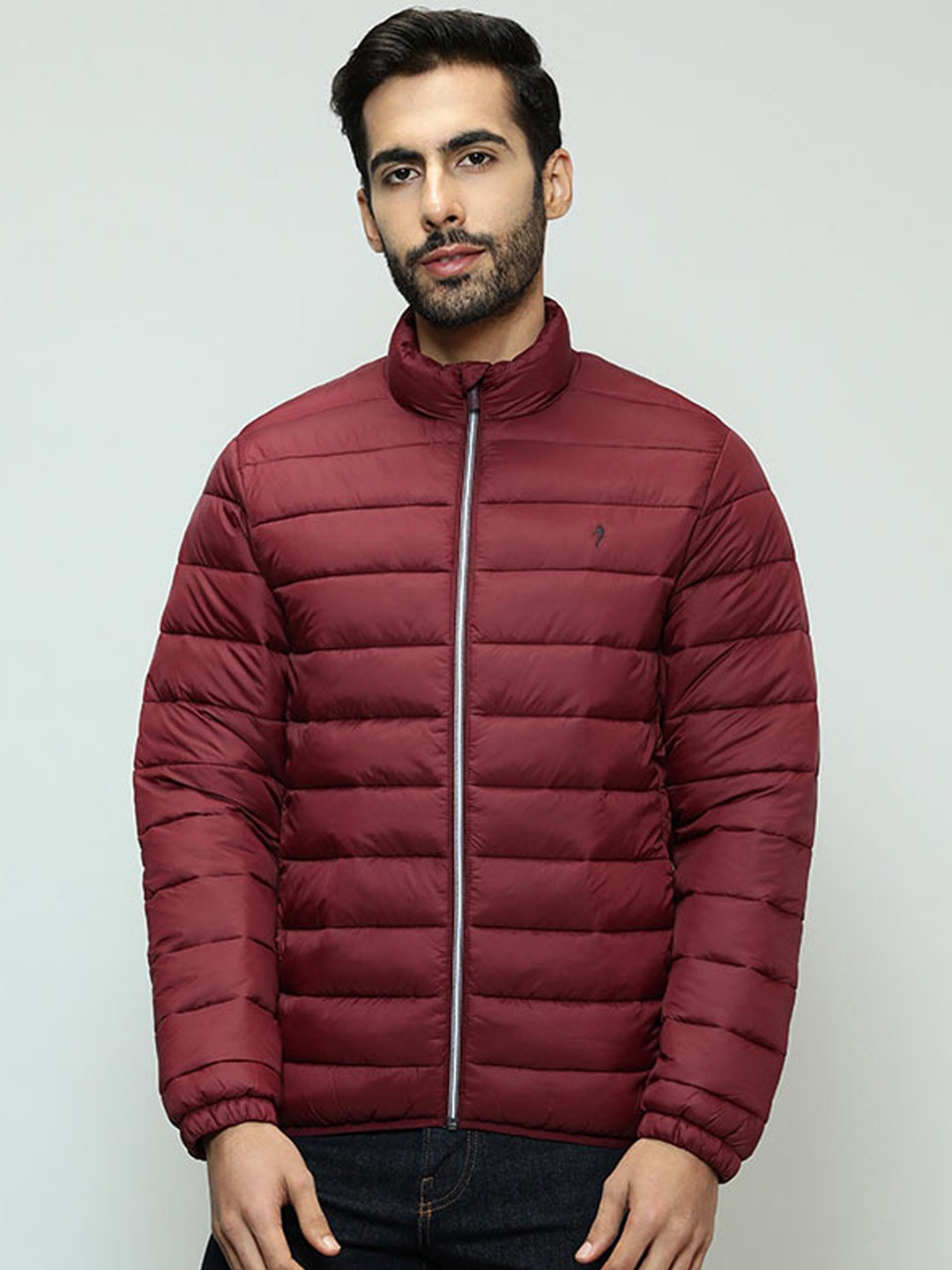 

Indian Terrain Stand Collar Lightweight Puffer Jacket, Maroon