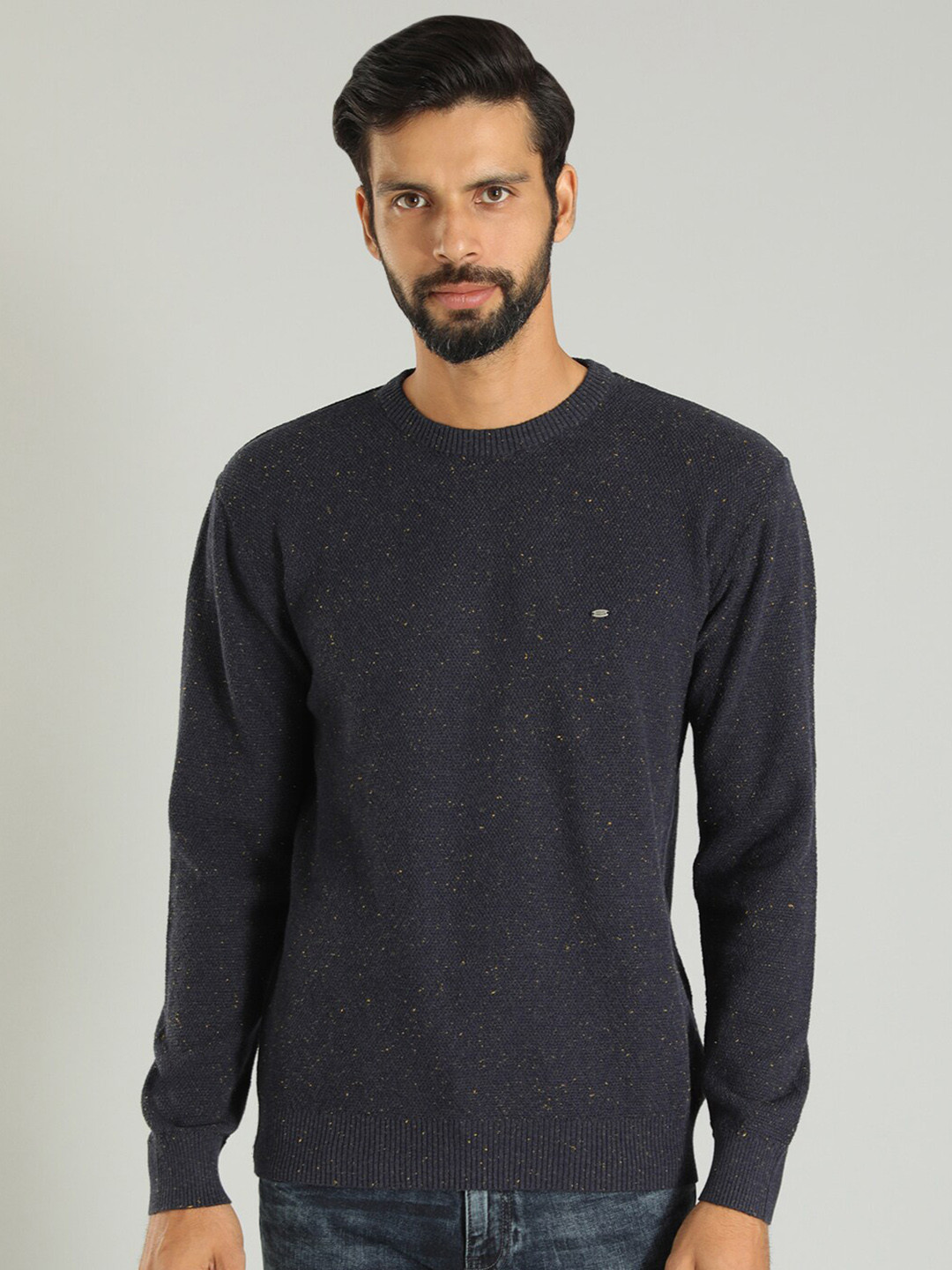 

Indian Terrain Round Neck Pure Cotton Sweater, Navy blue