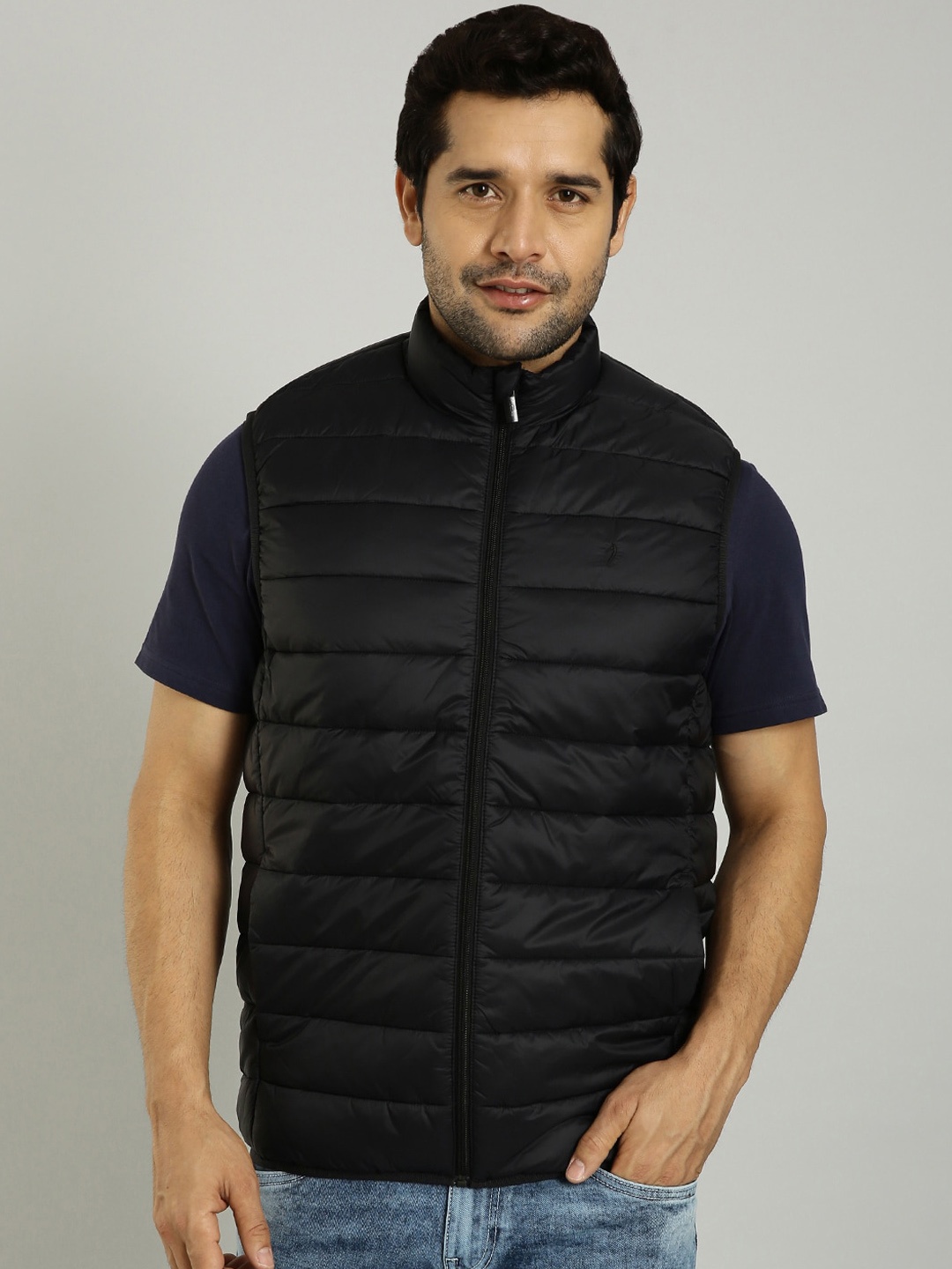 

Indian Terrain Mock Collar Lightweight Sleeveless Padded Jacket, Black