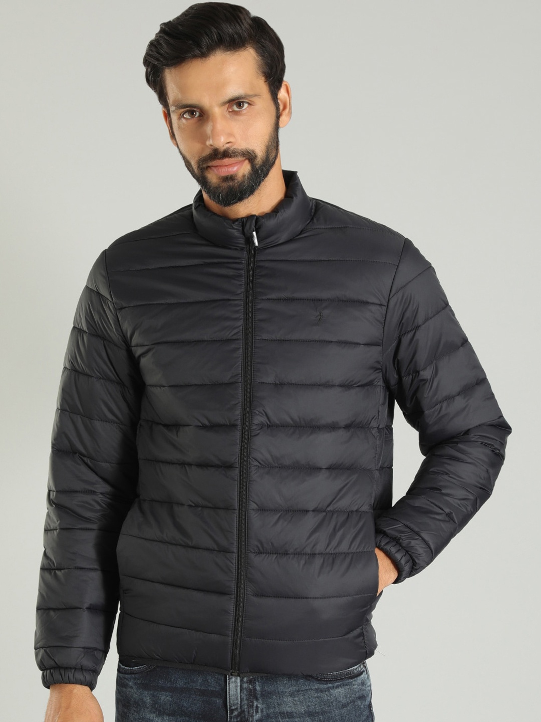 

Indian Terrain Stand Collar Lightweight Padded Jacket, Black