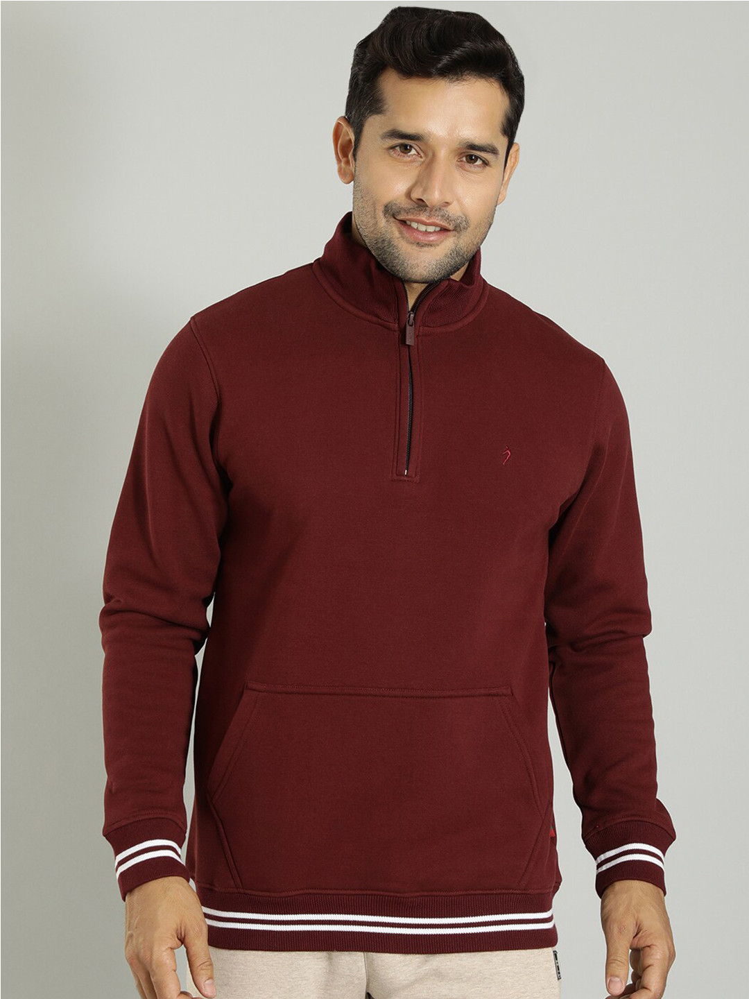 

Indian Terrain Mock Collar Pullover, Maroon