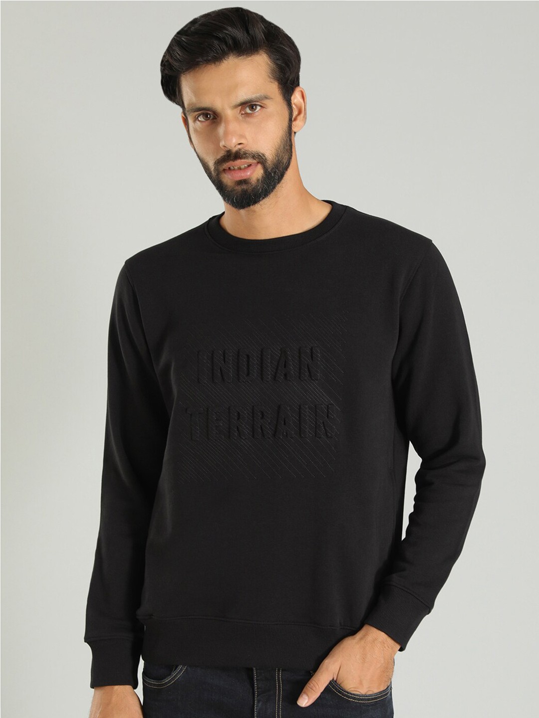 

Indian Terrain Round Neck Pullover Sweatshirt, Black