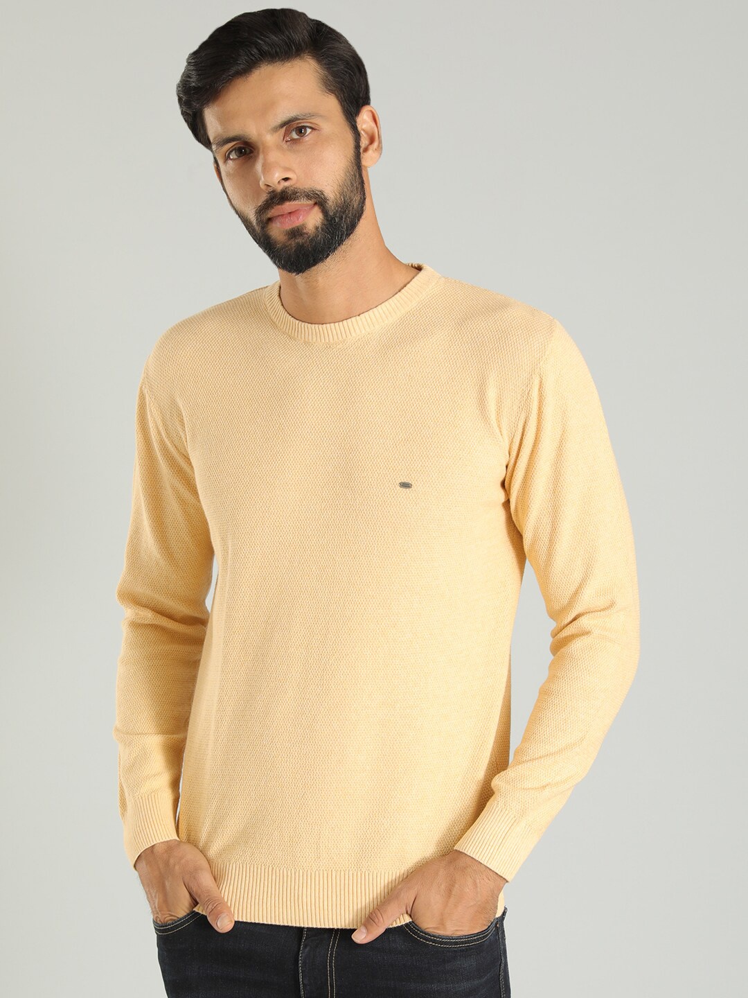 

Indian Terrain Round Neck Pure Cotton Pullover, Yellow