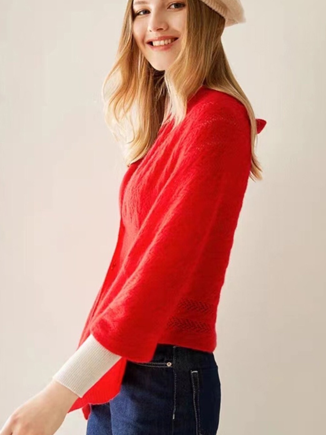 

StyleCast Girls Red Solid V-Neck Top