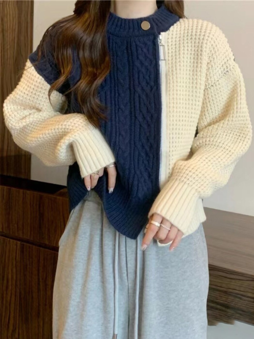 

StyleCast Navy Blue Teen Girls Colourblocked Top
