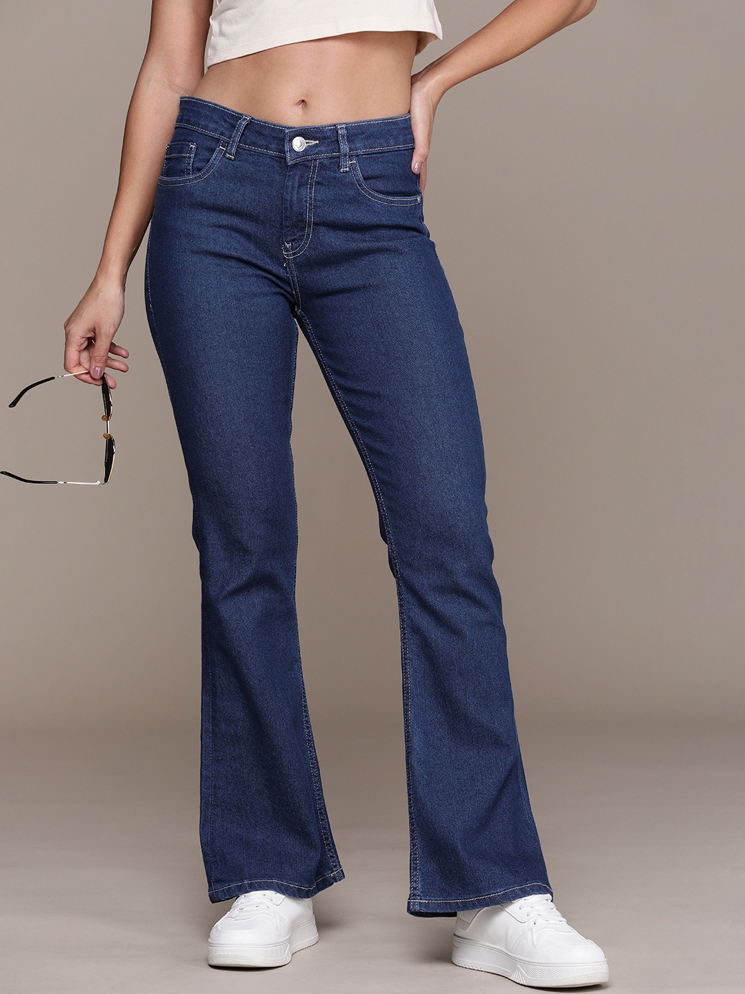 

The Roadster Life Co. Women Skinny Flared Stretchable Jeans, Blue