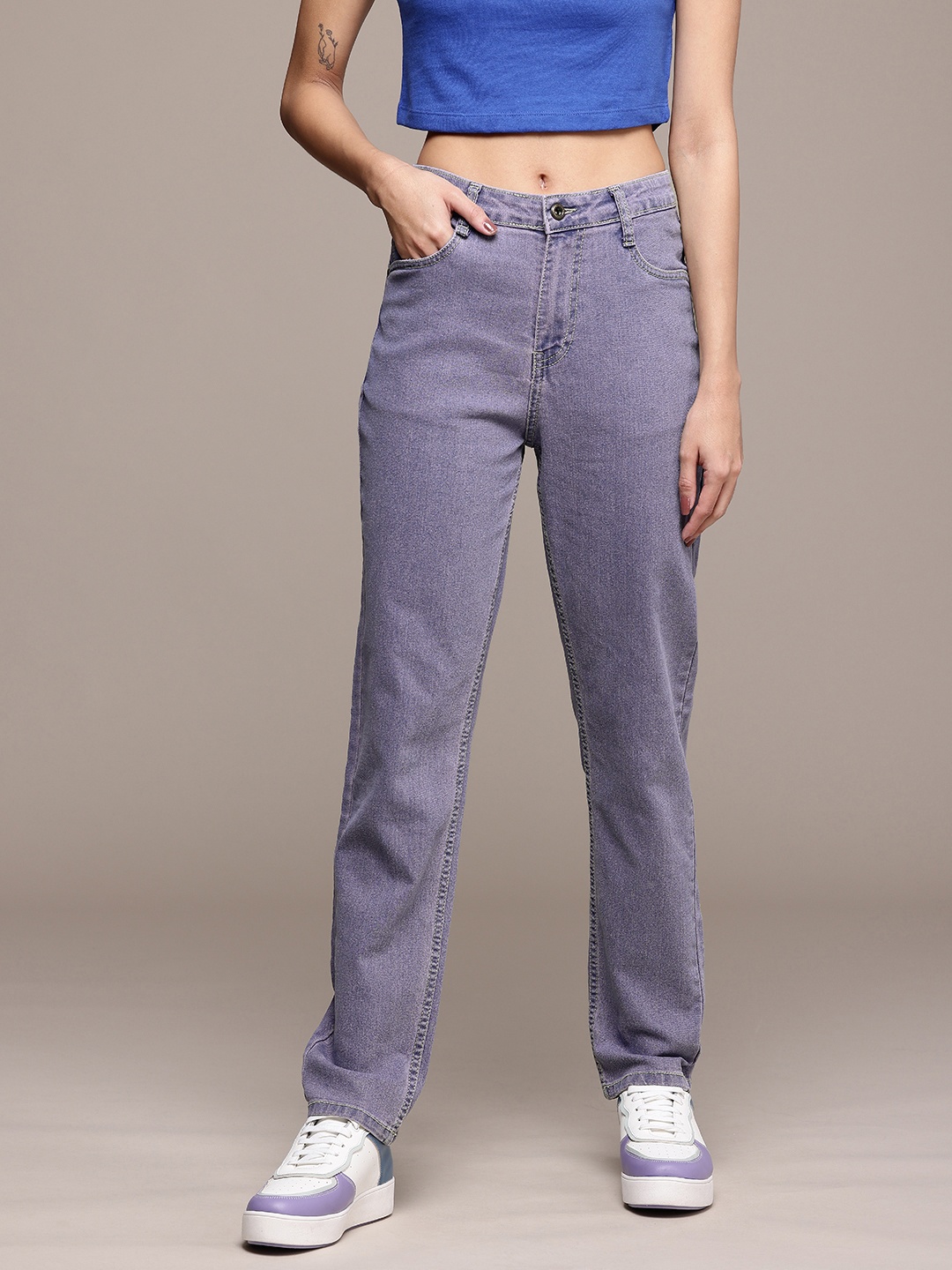 

The Roadster Life Co. Women Slim Fit Stretchable Jeans, Violet
