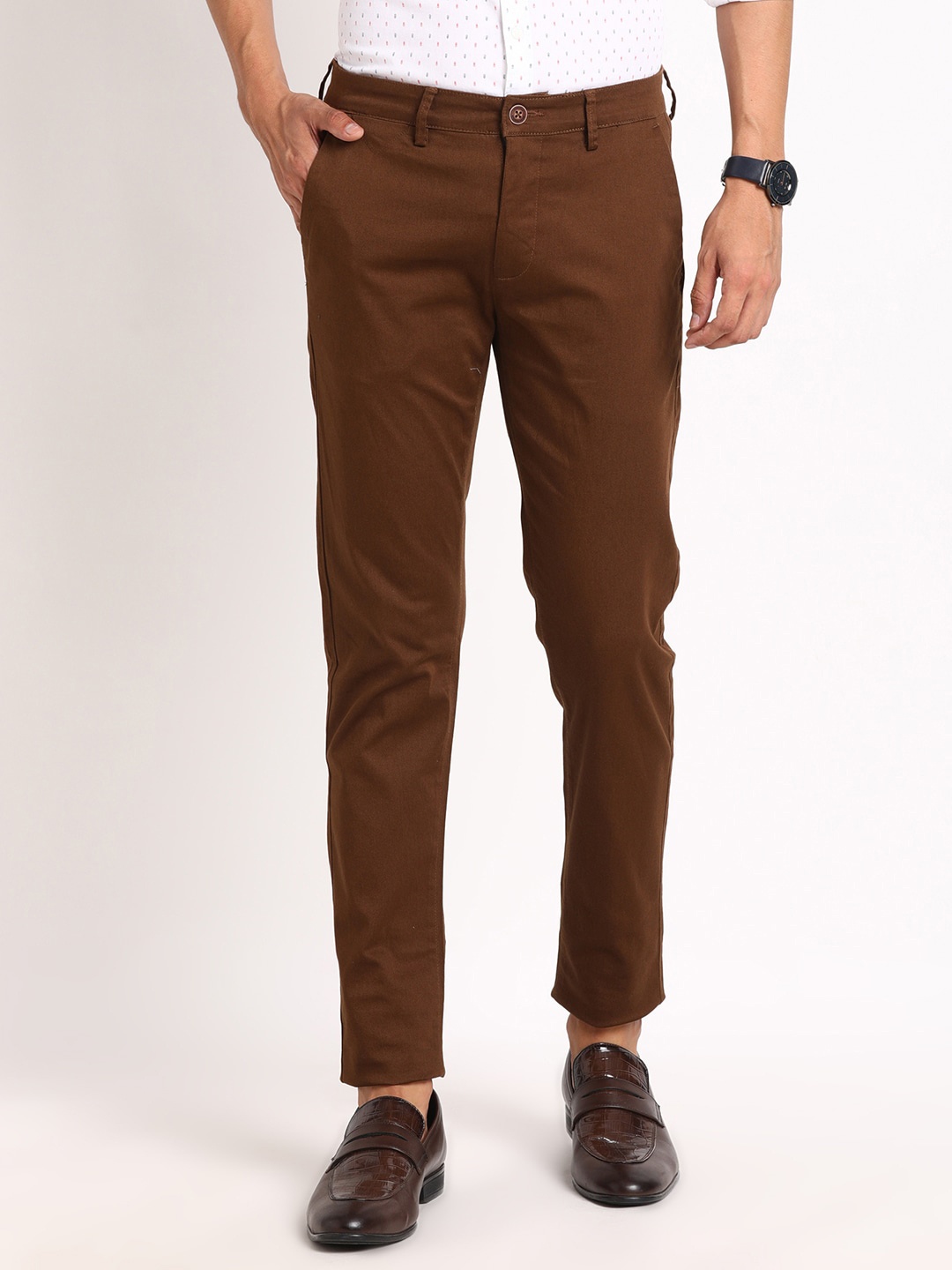 

Turtle Men Smart Tapered Fit Chinos, Brown