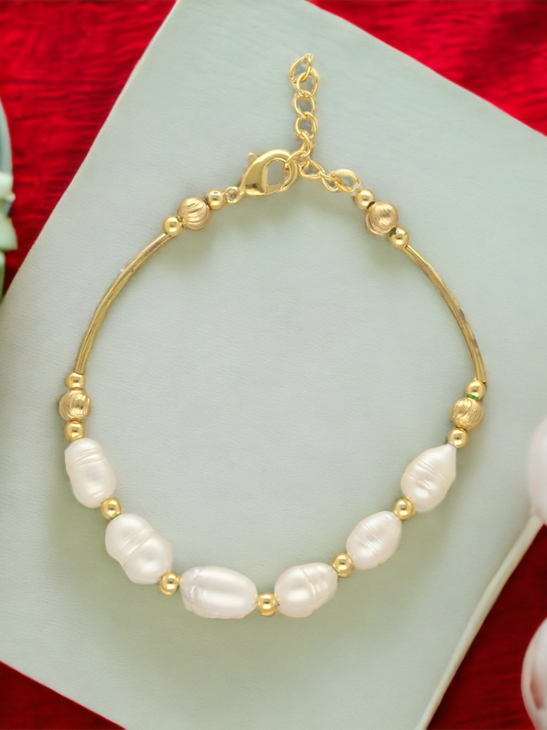 

Sri Jagdamba Pearls Dealer Women Gold Plated Beaded Wraparound Bracelet