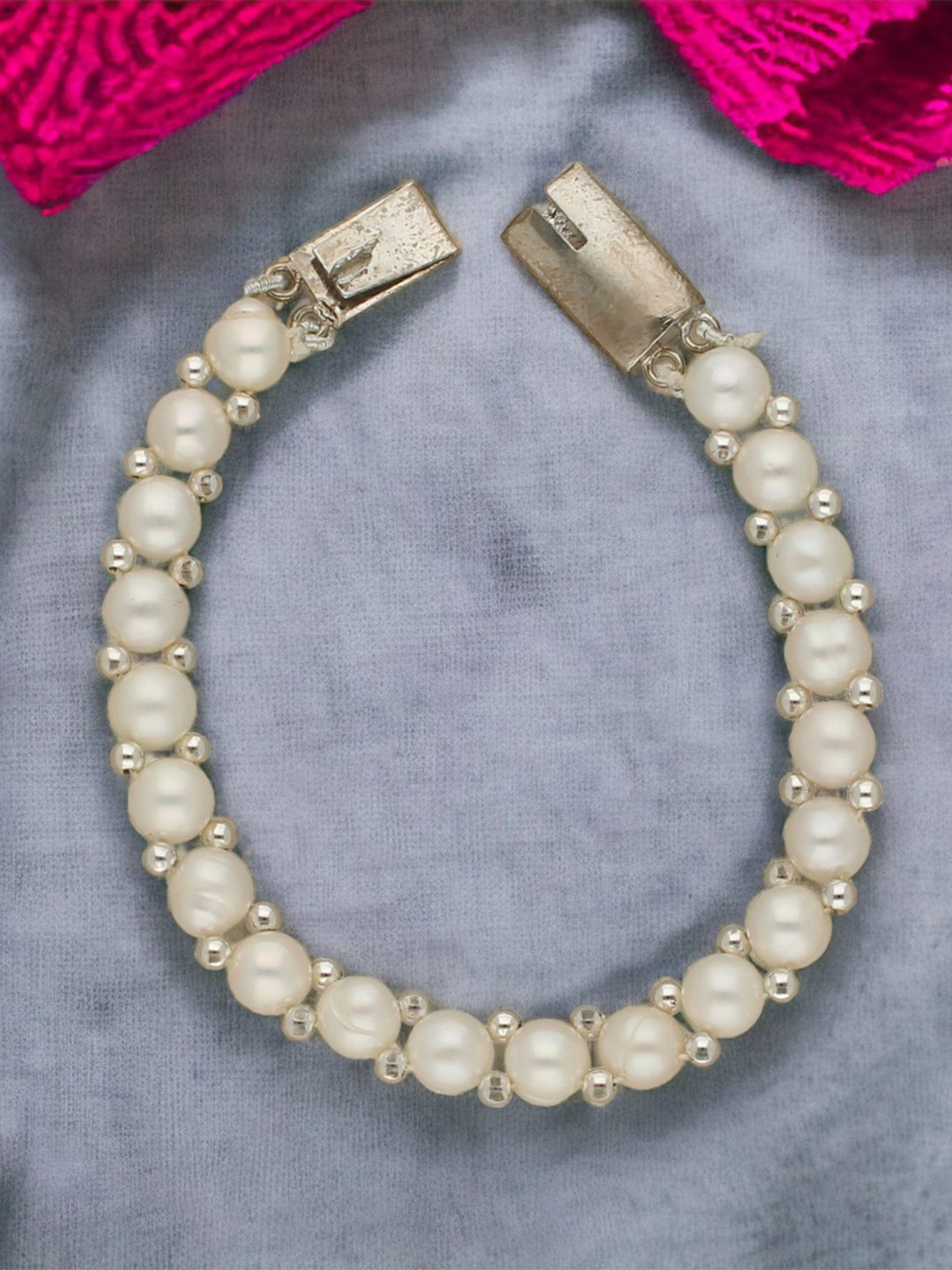 

Sri Jagdamba Pearls Dealer Gold-Plated Pearls Beaded Wraparound Bracelet