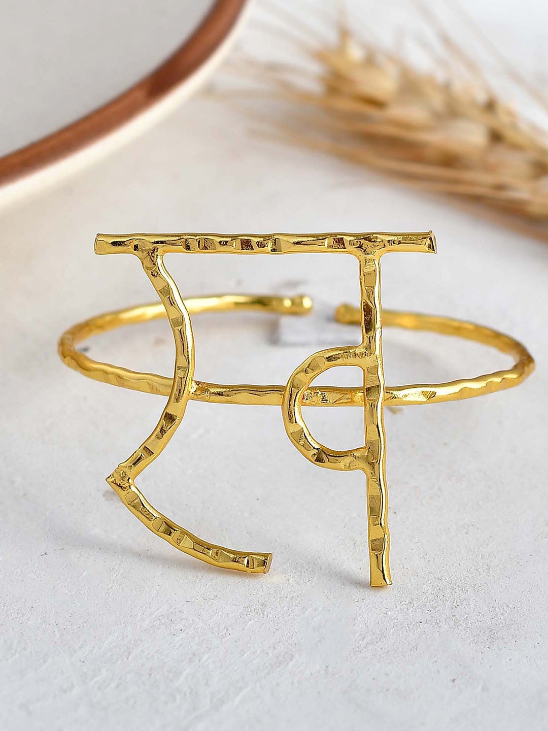 

ZURII Brass Plated Cuff Bracelet, Gold